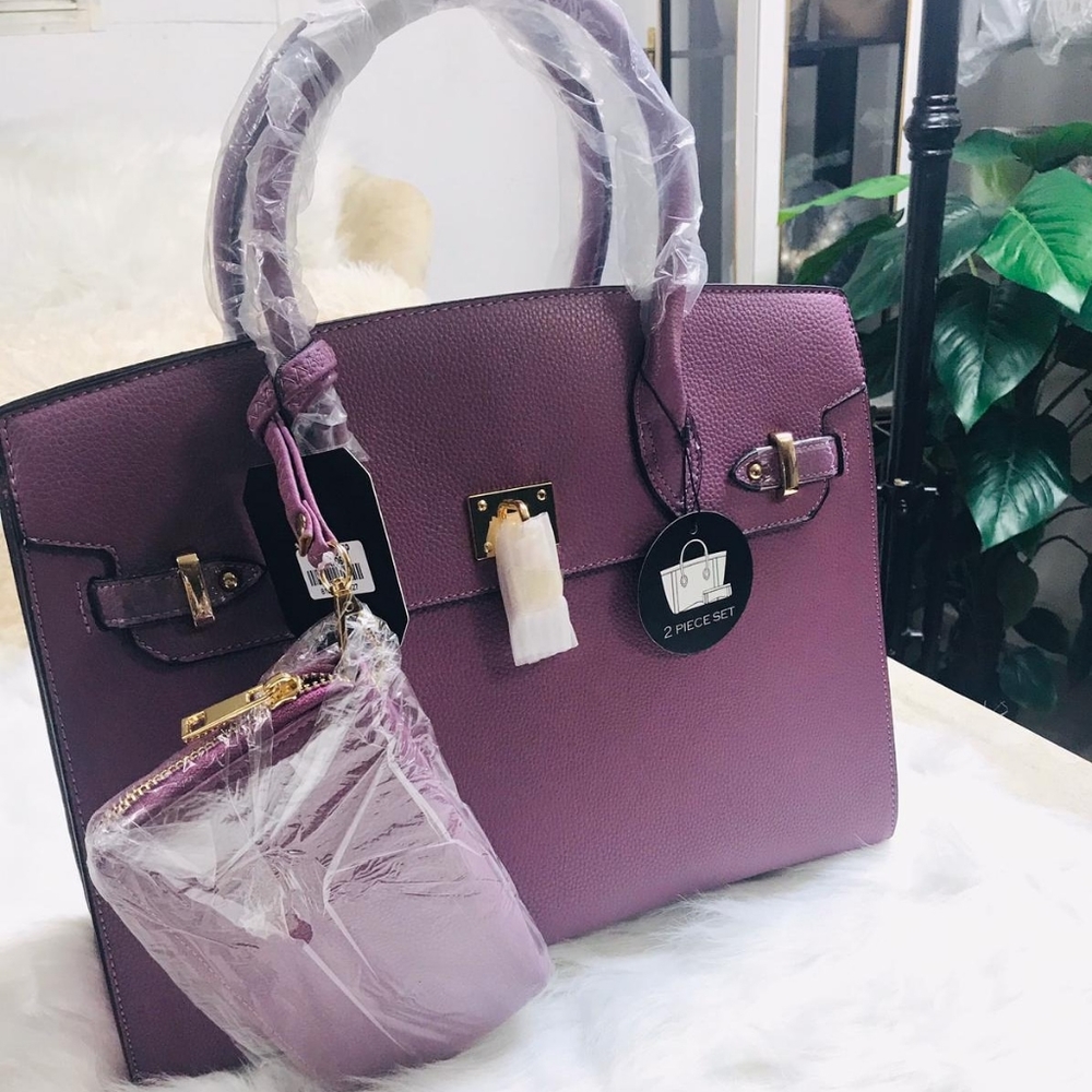 🆕️Purple 2 In 1 Padlock Accent Structured Large T